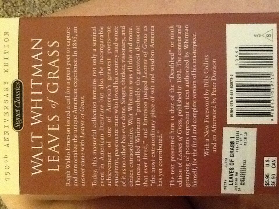 Leaves of Grass - Walt Whitman book collectible - Main Image 2