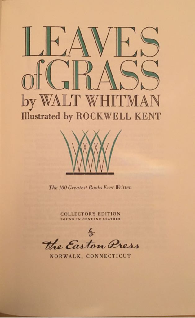 Leaves of Grass - Walt Whitman (The Easton Press - Hardcover) book collectible - Main Image 2