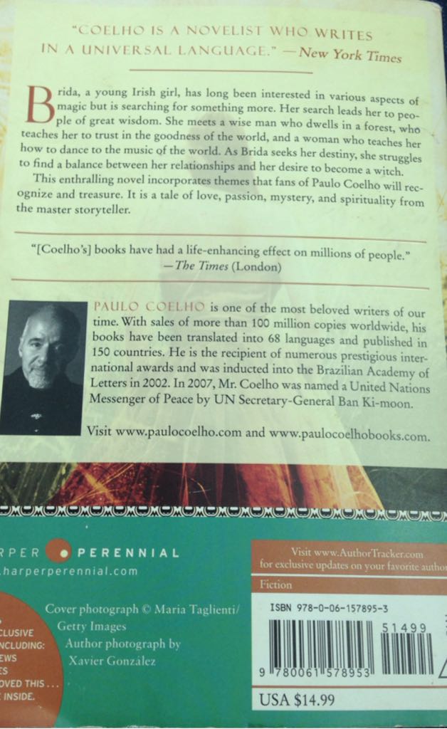 Brida - Paulo Coelho (Harper Perennial - Paperback) book collectible [Barcode 9780061578953] - Main Image 2