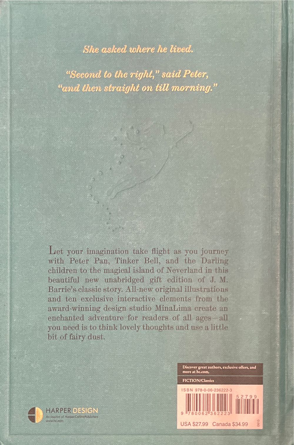 Peter Pan - J. M. Barrie (Harper Design - Hardcover) book collectible [Barcode 9780062362223] - Main Image 2