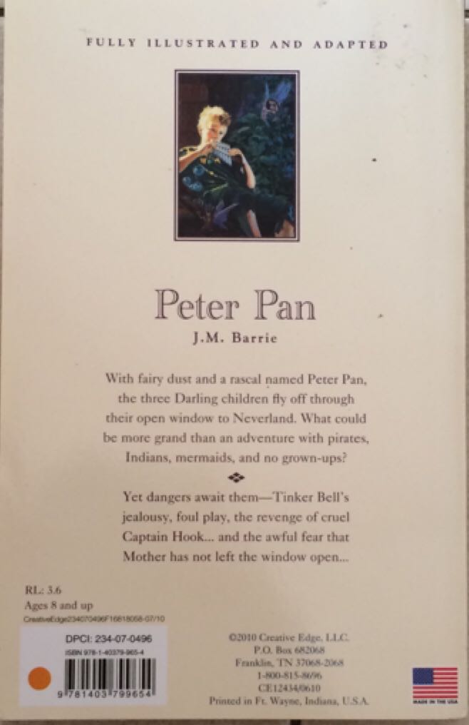Peter Pan - J.M. Barrie (Dalmatian Publishing Group - Paperback) book collectible [Barcode 9781403799654] - Main Image 2