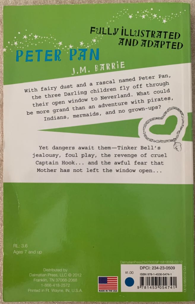 Peter Pan - J.M. Barrie (- Paperback) book collectible [Barcode 9781453054741] - Main Image 2