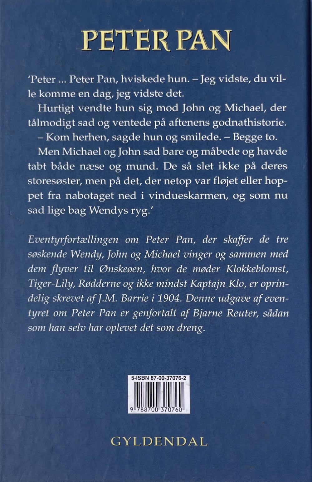 Peter Pan - Bjarne Reuter book collectible [Barcode 9788700370760] - Main Image 2