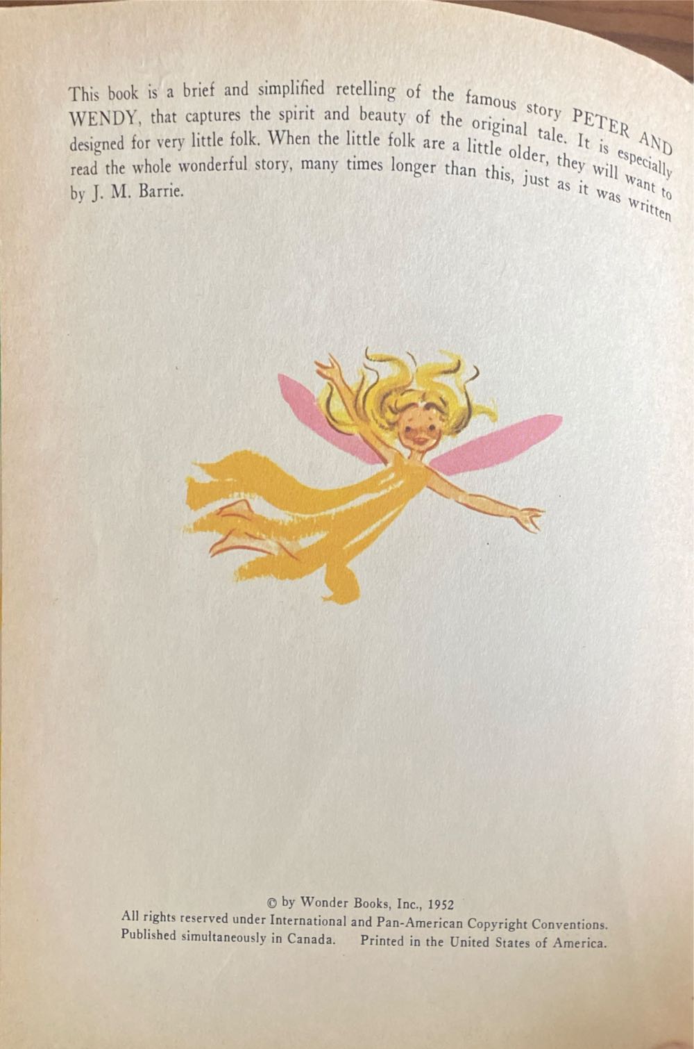 Peter Pan - J. M. Barrie (Wonder Books, Grosset & Dunlap - Hardcover) book collectible - Main Image 3