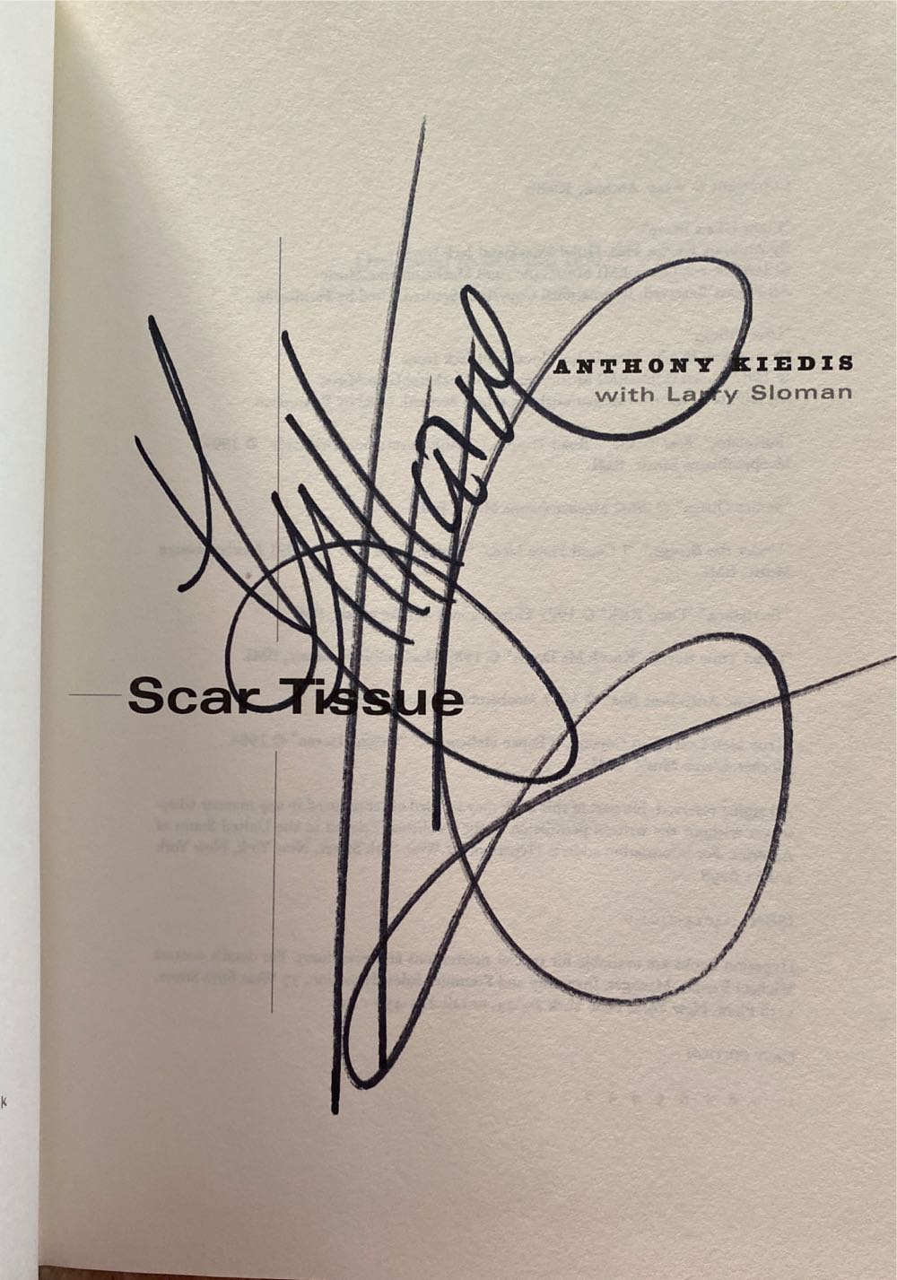 Scar Tissue - Anthony Kiedis (Hyperion Press - Hardcover) book collectible [Barcode 9781401301019] - Main Image 2