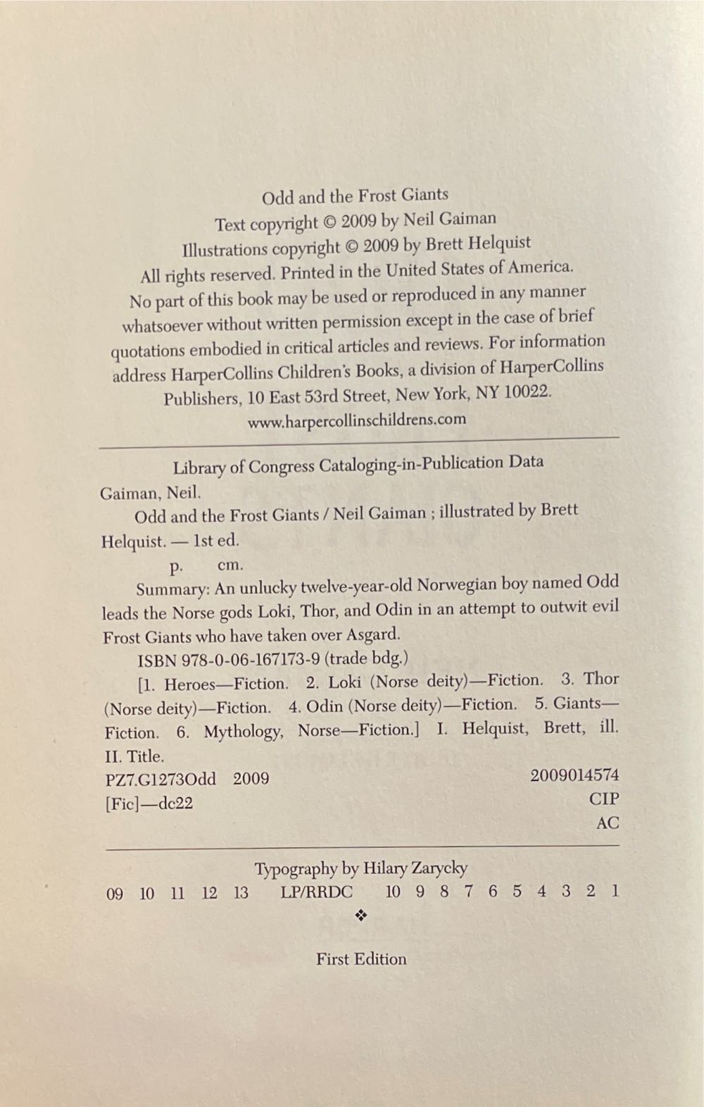 Odd and the Frost Giants - Neil Gaiman (Harper Collins - Hardcover) book collectible [Barcode 9780061671739] - Main Image 2