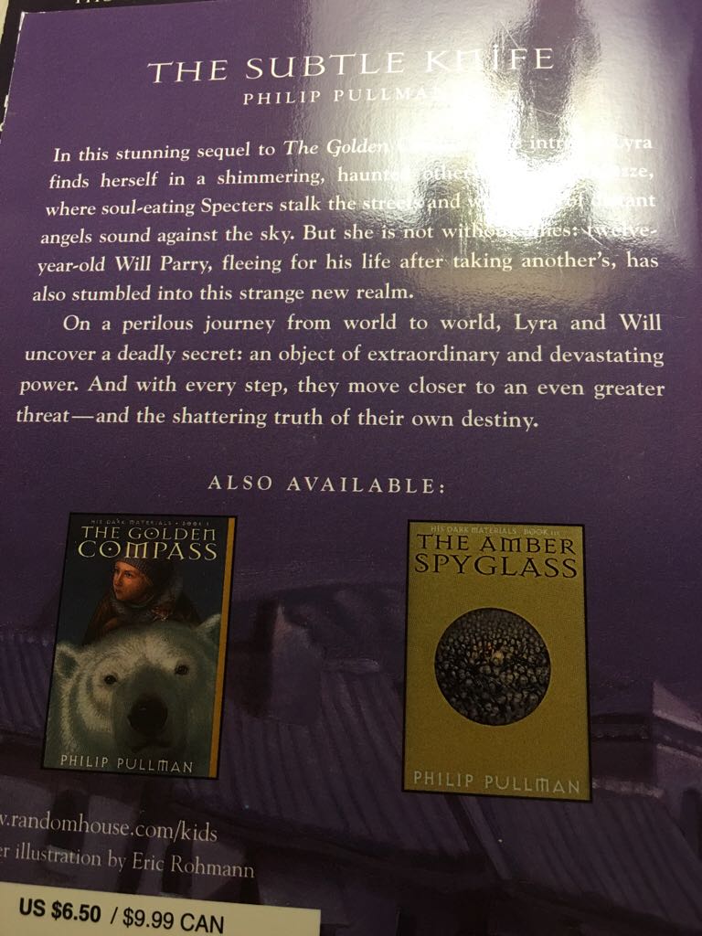 The Subtle Knife - Philip Pullman (A Dell Yearling Book) book collectible - Main Image 2