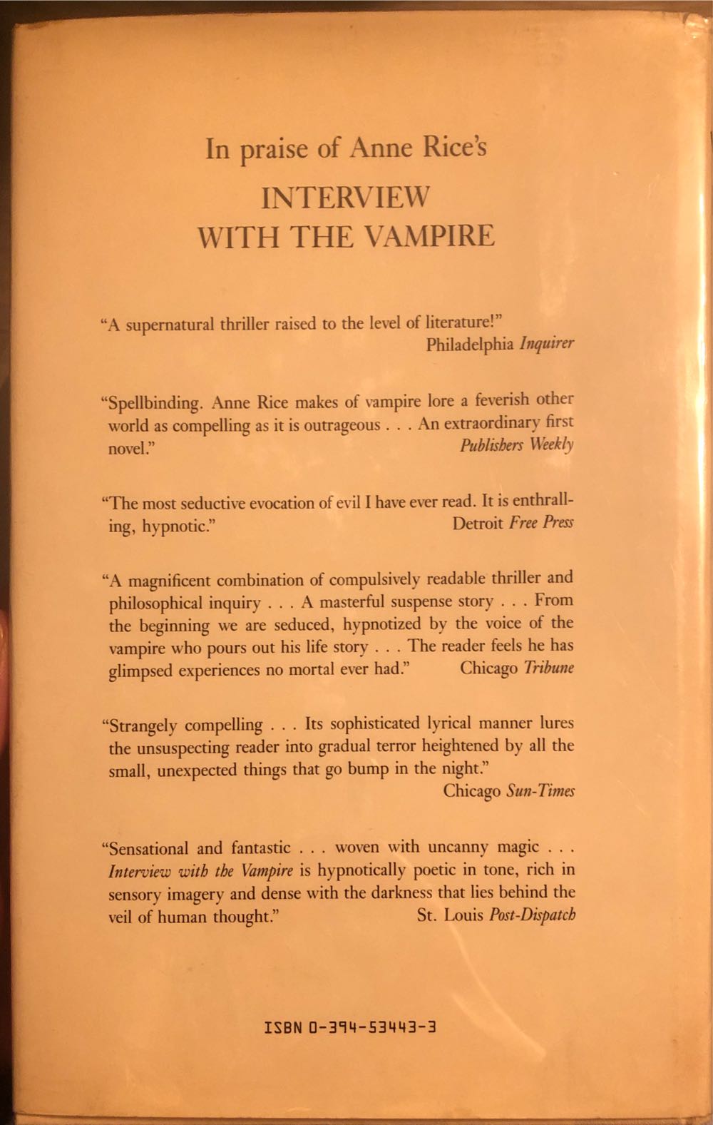 The Vampire Lestat - Anne Rice (Alfred A. Knopf - Hardcover) book collectible [Barcode 9780394534435] - Main Image 4