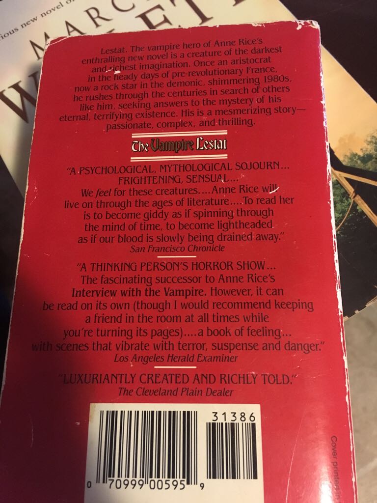 The Vampire Lestat - Anne Rice (Ballantine) book collectible - Main Image 2