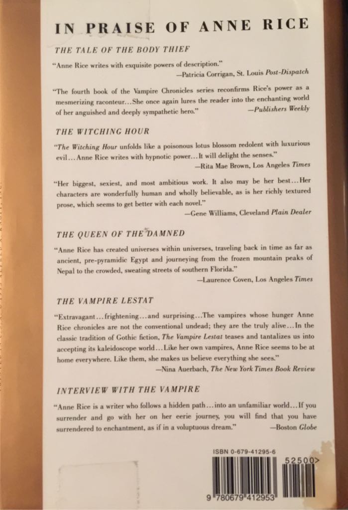 Lasher - Anne Rice (Alfred A Knopf - Hardcover) book collectible [Barcode 9780679412953] - Main Image 2