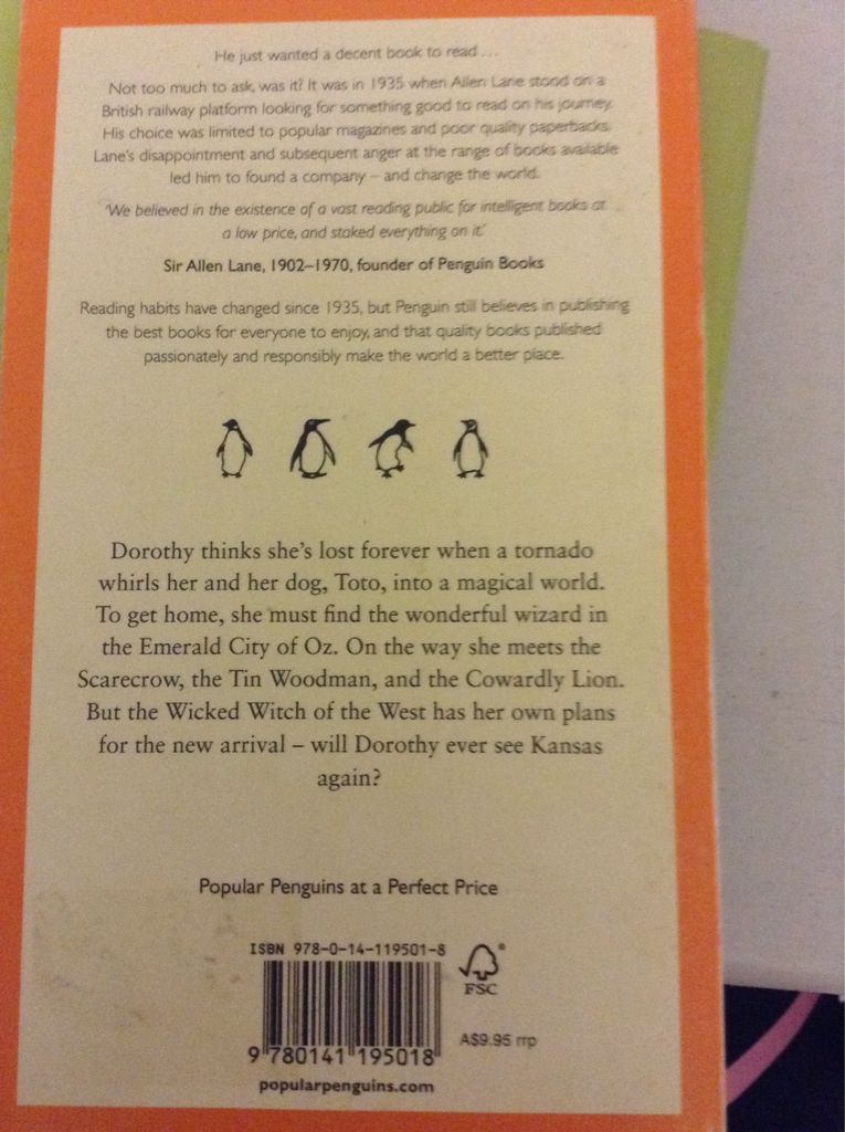 The Wonderful Wizard Of Oz - L. Frank Baum (Penguin Books Australia - Paperback) book collectible [Barcode 9780141195018] - Main Image 2