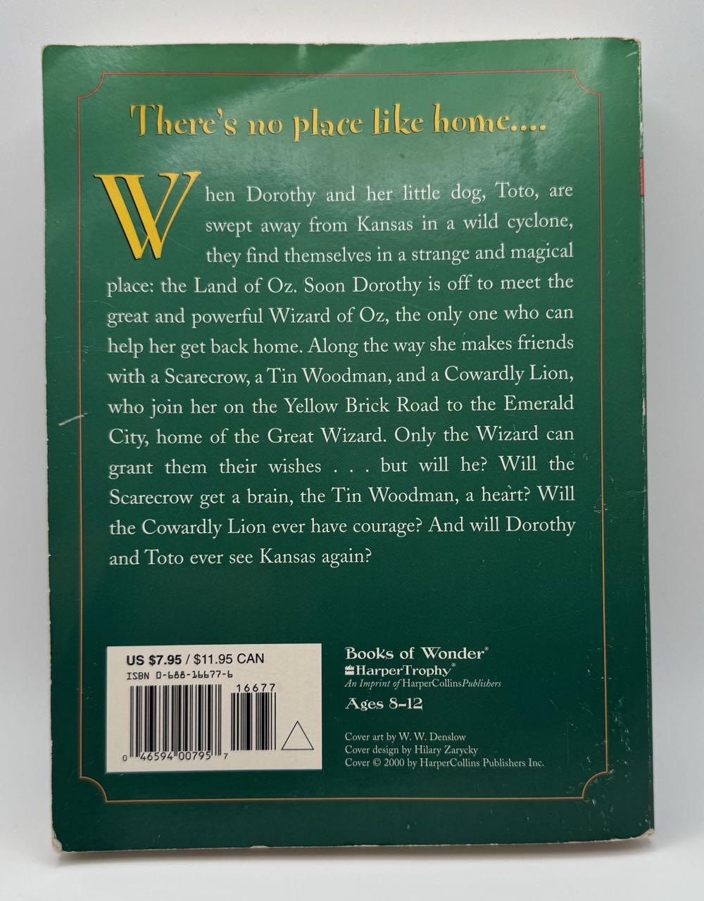 The Wonderful Wizard Of Oz - L. Frank Baum (Books Of Wonder (Harper Trophy/imprint Of HarperCollins Publishers) - Paperback) book collectible [Barcode 9780688166779] - Main Image 2