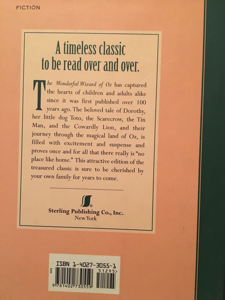 The Wonderful Wizard Of Oz - L. Frank Baum (Sterling - Hardcover) book collectible [Barcode 9781402730559] - Main Image 2