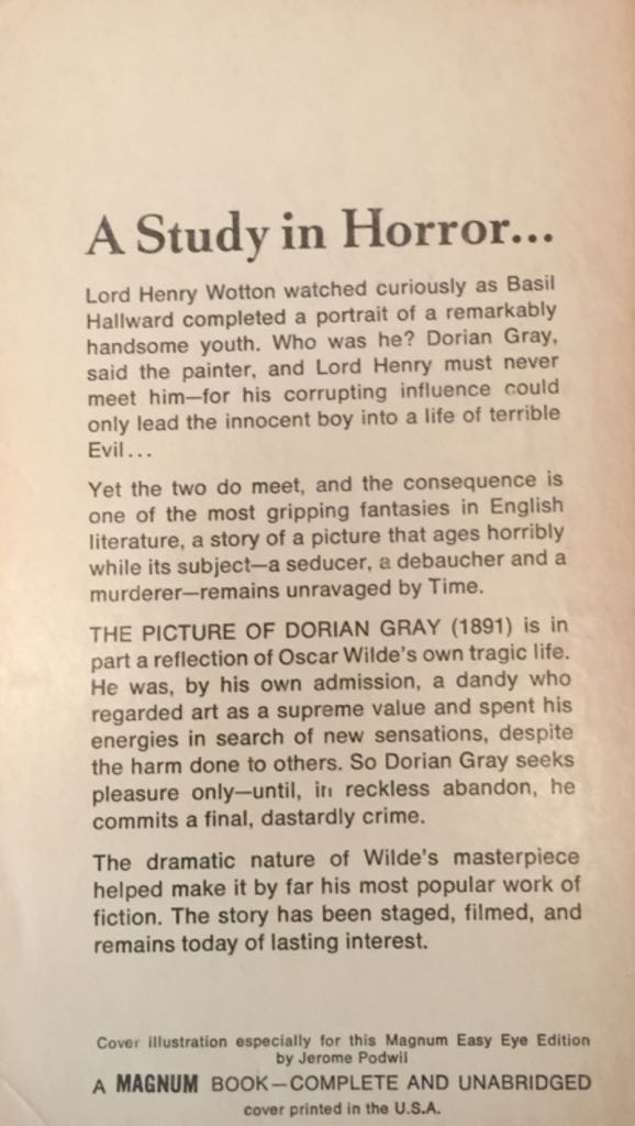 The Picture Of Dorian Gray  (Magnum - Paperback) book collectible [Barcode 0451526015] - Main Image 2
