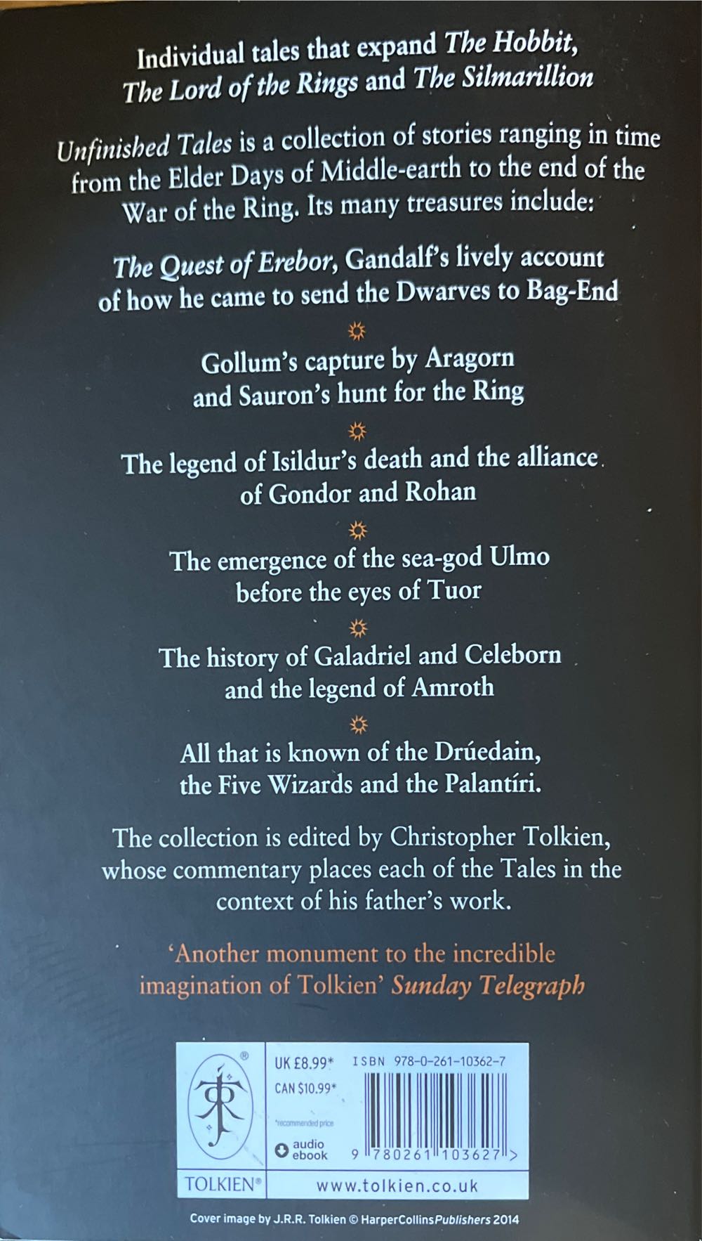 Unfinished Tales of Númenor & Middle-Earth - J. R. R. Tolkien (HarperCollinsPublishers - Paperback) book collectible [Barcode 9780261103627] - Main Image 2