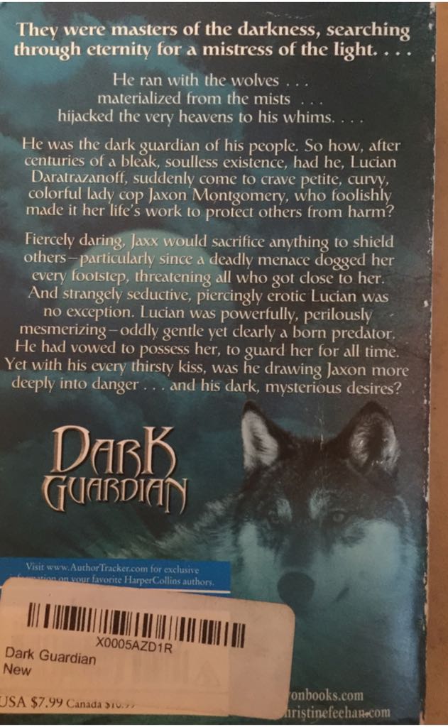 Dark Guardian - Christine Feehan (Avon Fiction - Paperback) book collectible [Barcode 9780062019493] - Main Image 2