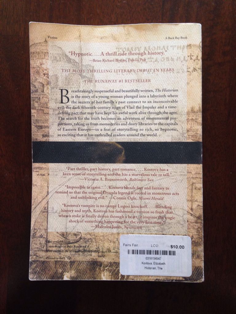 The Historian - Elizabeth Kostova (Back Bay Books - Paperback) book collectible [Barcode 9780316057868] - Main Image 2