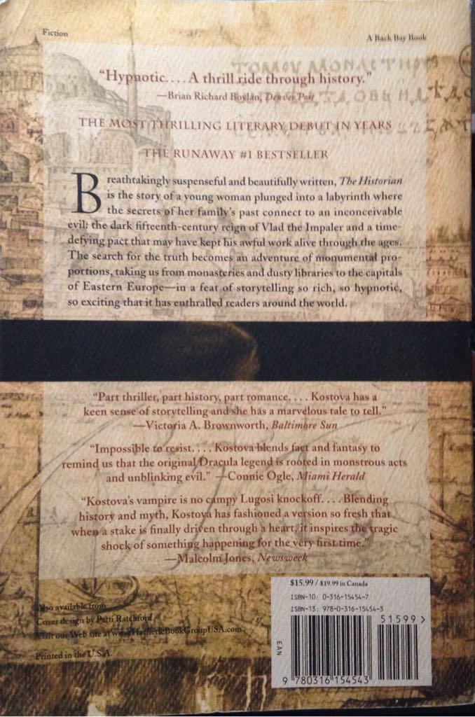 The Historian - Elizabeth Kostova (A Back Bay Book - Paperback) book collectible [Barcode 9780316154543] - Main Image 2