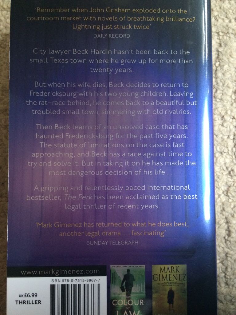 Perk, The - Mark Gimenez (Sphere - Paperback) book collectible [Barcode 9780751539677] - Main Image 2