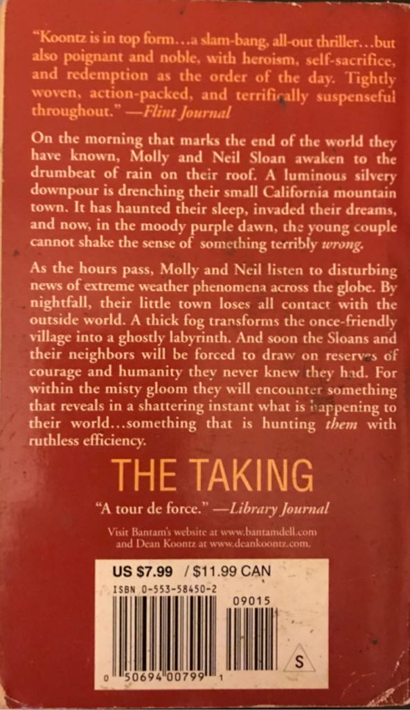 The Taking - Dean Koontz (Bantam Books - Paperback) book collectible [Barcode 9780553584509] - Main Image 2