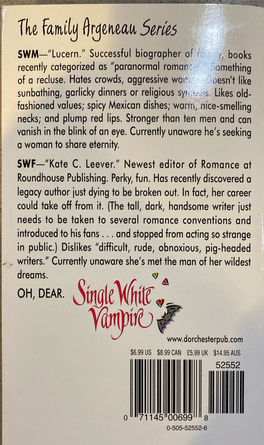 Single White Vampire - Lynsay Sands (Love Spell - Paperback) book collectible [Barcode 9780505525529] - Main Image 2