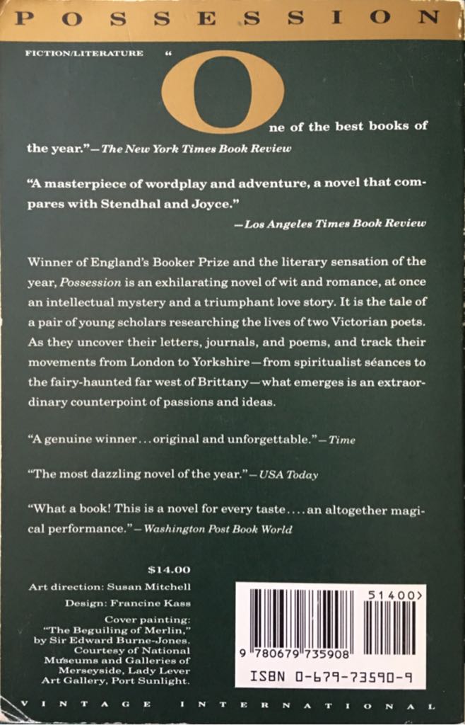 Possession - A. S. Byatt (Vintage International - Paperback) book collectible [Barcode 9780679735908] - Main Image 2