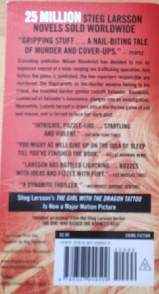 The Girl Who Played with Fire - Stieg Larsson (Random House, Inc. - Mass Market Paperback) book collectible [Barcode 9780307949509] - Main Image 2