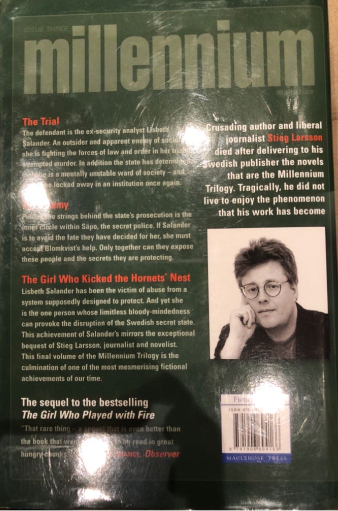 The Girl Who Kicked the Hornets Nest - Stieg Larsson (Maclehose Press - Hardcover) book collectible [Barcode 9781906694166] - Main Image 2