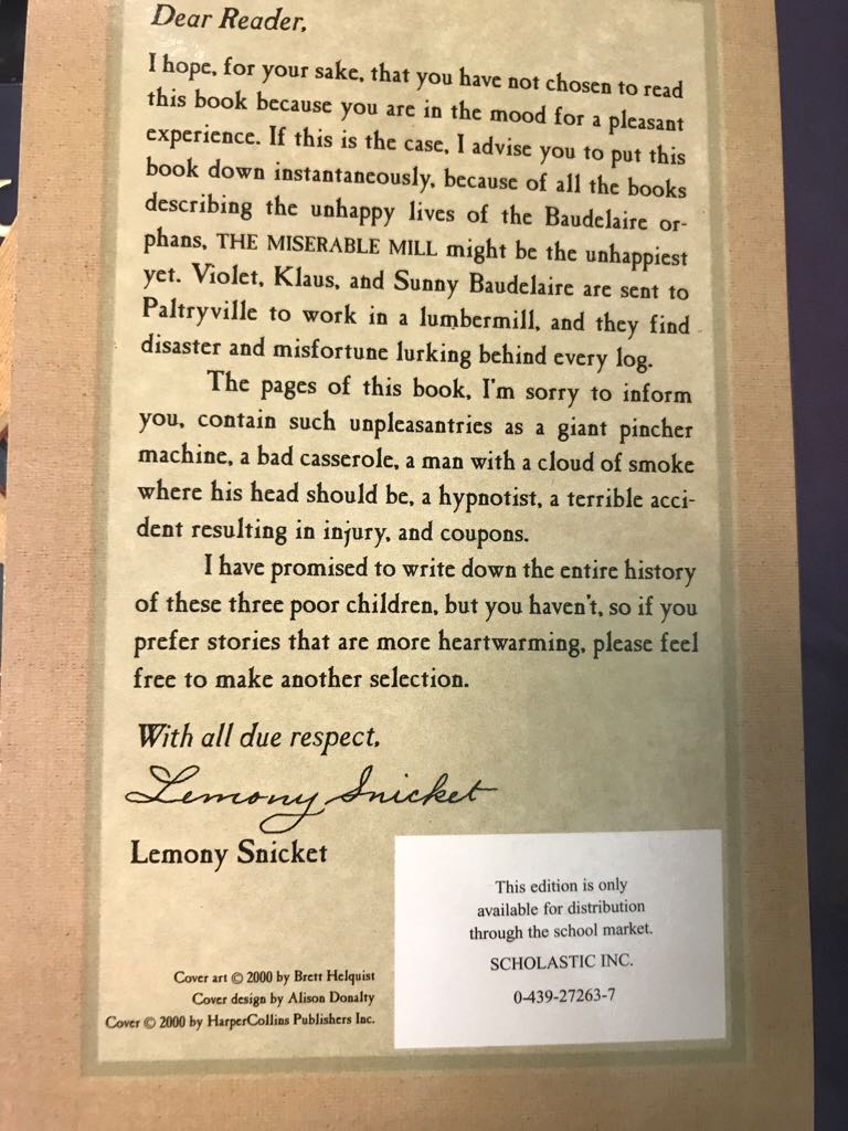 The Miserable Mill book collectible - Main Image 2