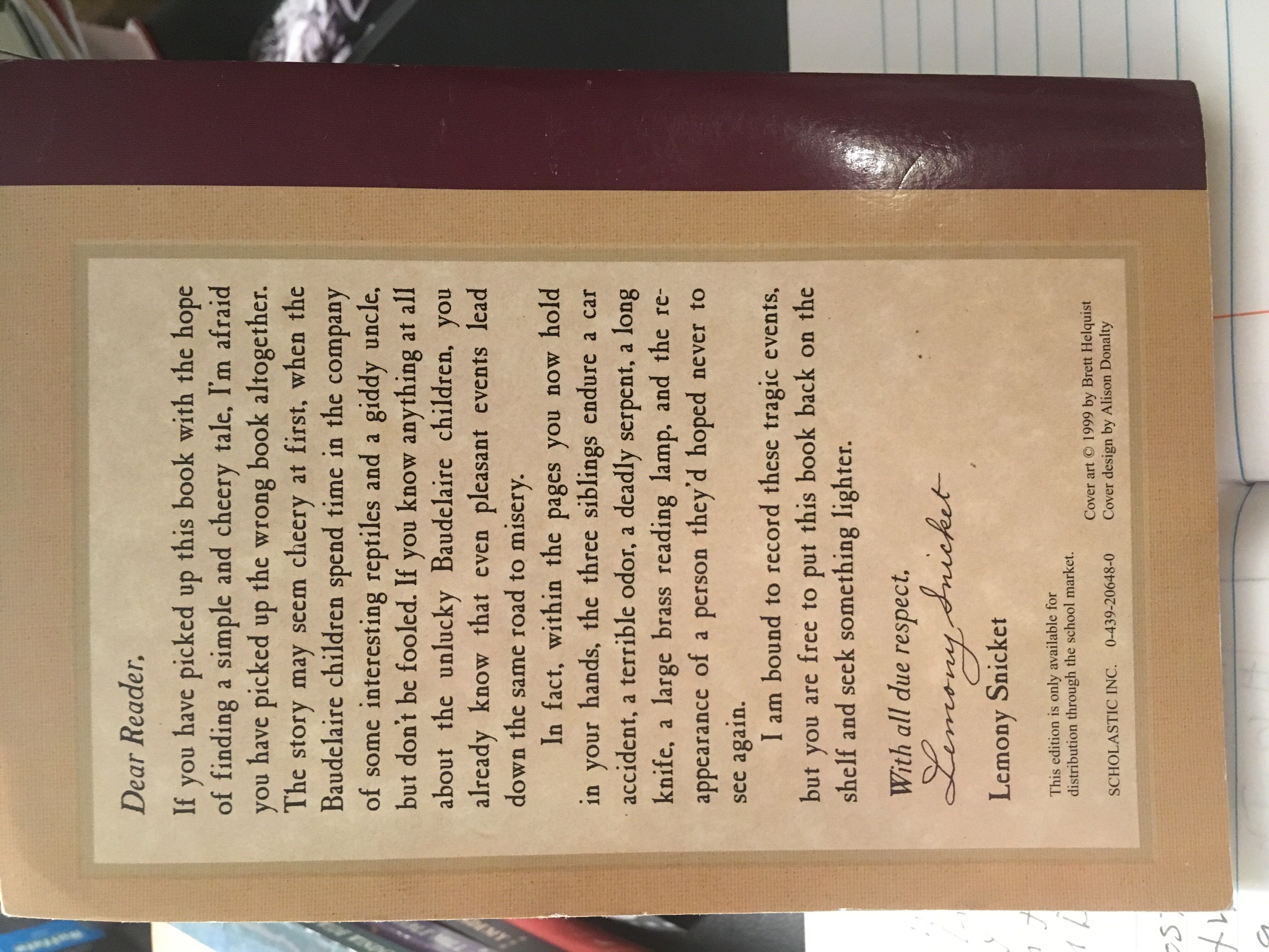 A Series Of Unfortunate Events #2: The Reptile Room - Lemony Snicket (- Paperback) book collectible [Barcode 0439206480] - Main Image 2