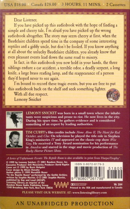 The Reptile Room  (Listening Library - Audiobook) book collectible - Main Image 2