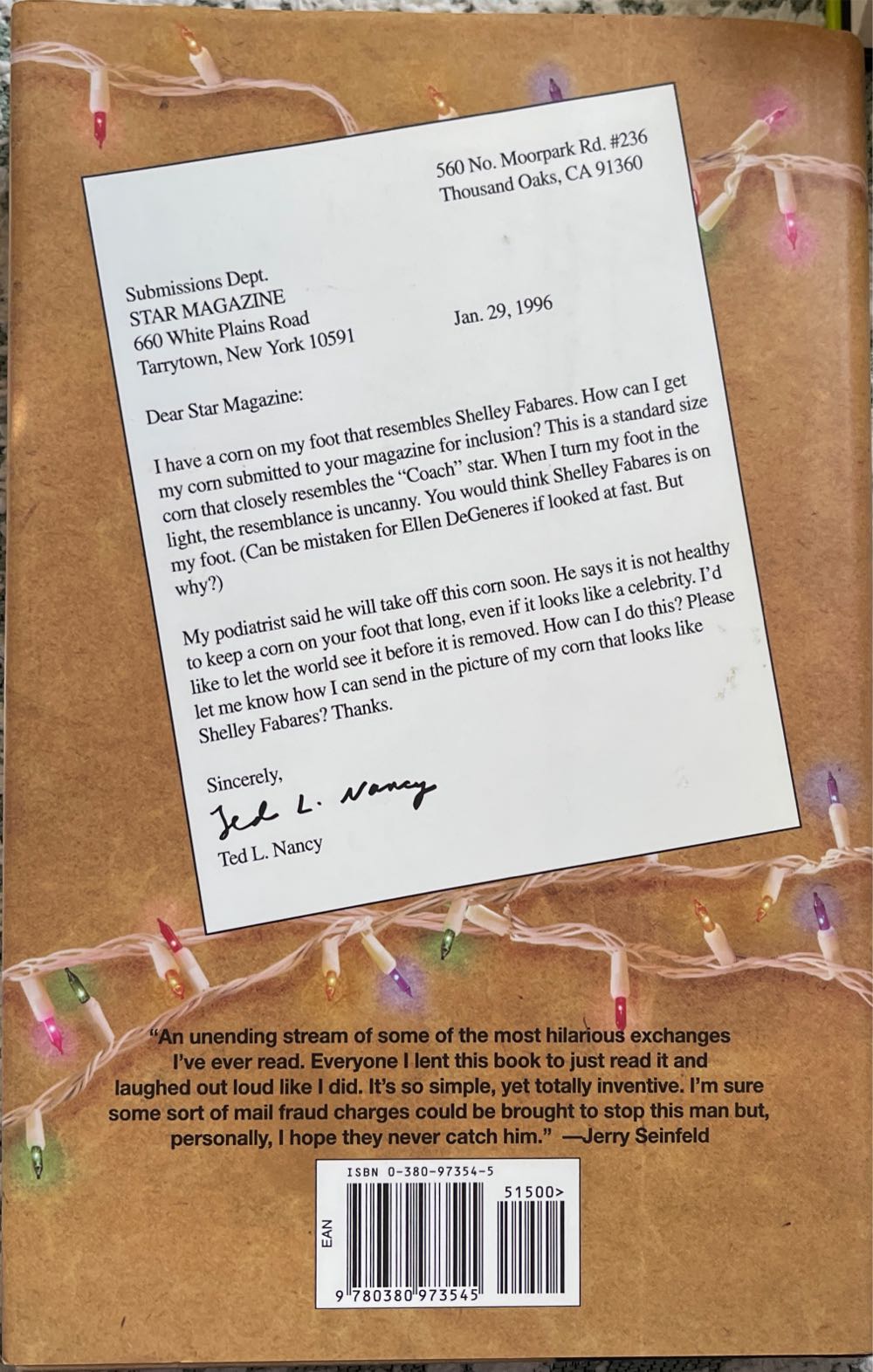 Letters from a Nut - Ted L. Nancy (- Hardcover) book collectible [Barcode 9780380973545] - Main Image 2