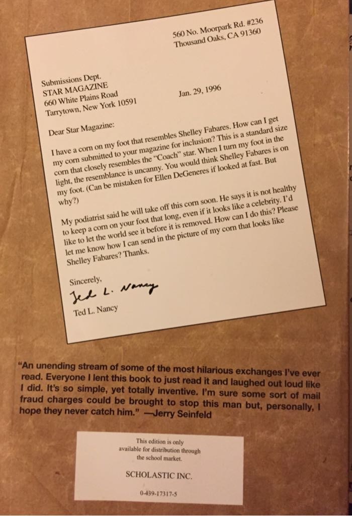 Letters from a Nut - Ted L. Nancy book collectible [Barcode 9780439173179] - Main Image 2