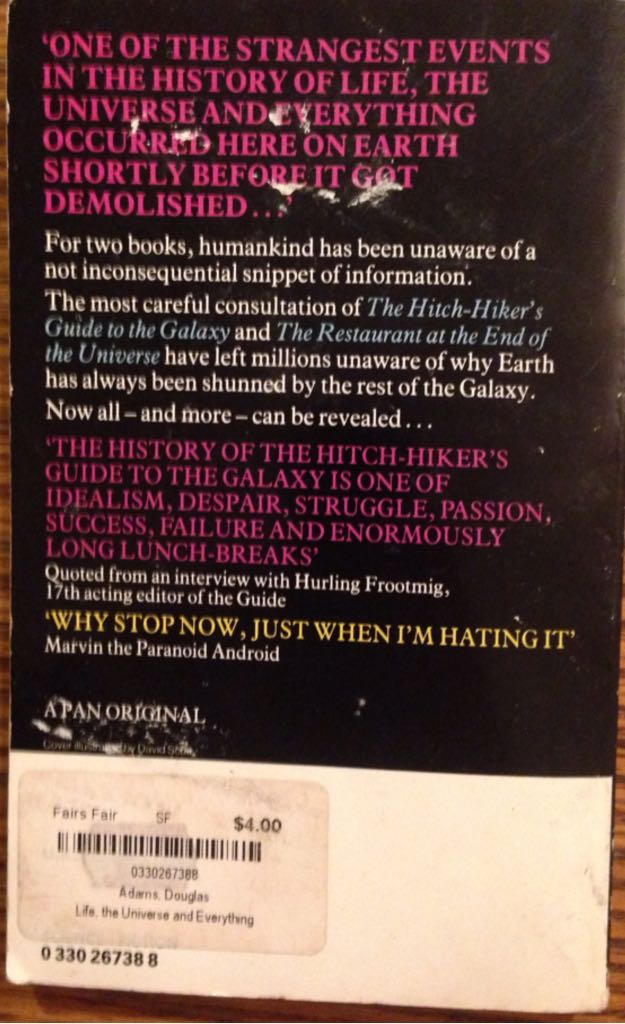 Life, the Universe and Everything - Douglas Adams (Pan Books - Paperback) book collectible [Barcode 9780330267380] - Main Image 2