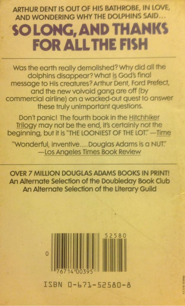 So Long, and Thanks for All the Fish - Douglas Adams (Pocket Books - Paperback) book collectible [Barcode 9780671664930] - Main Image 2