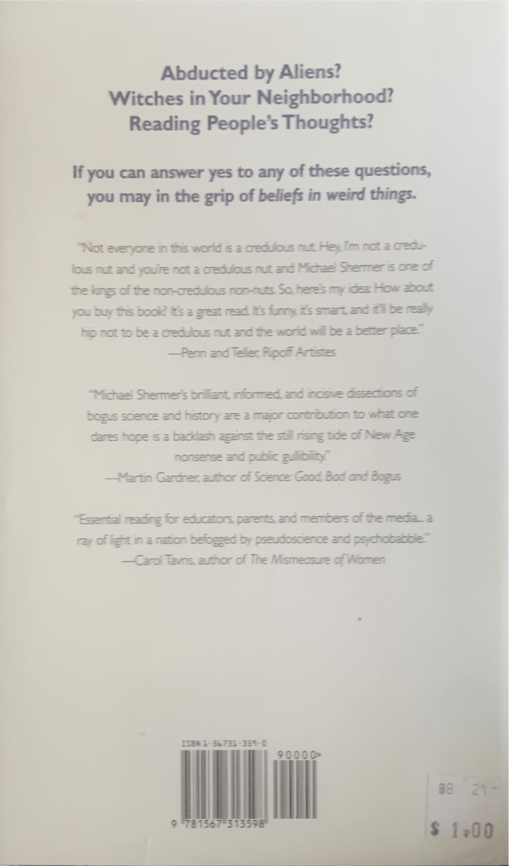 Why People Believe Weird Things - Michael Shermer (MJF - Hardcover) book collectible [Barcode 9781567313598] - Main Image 2