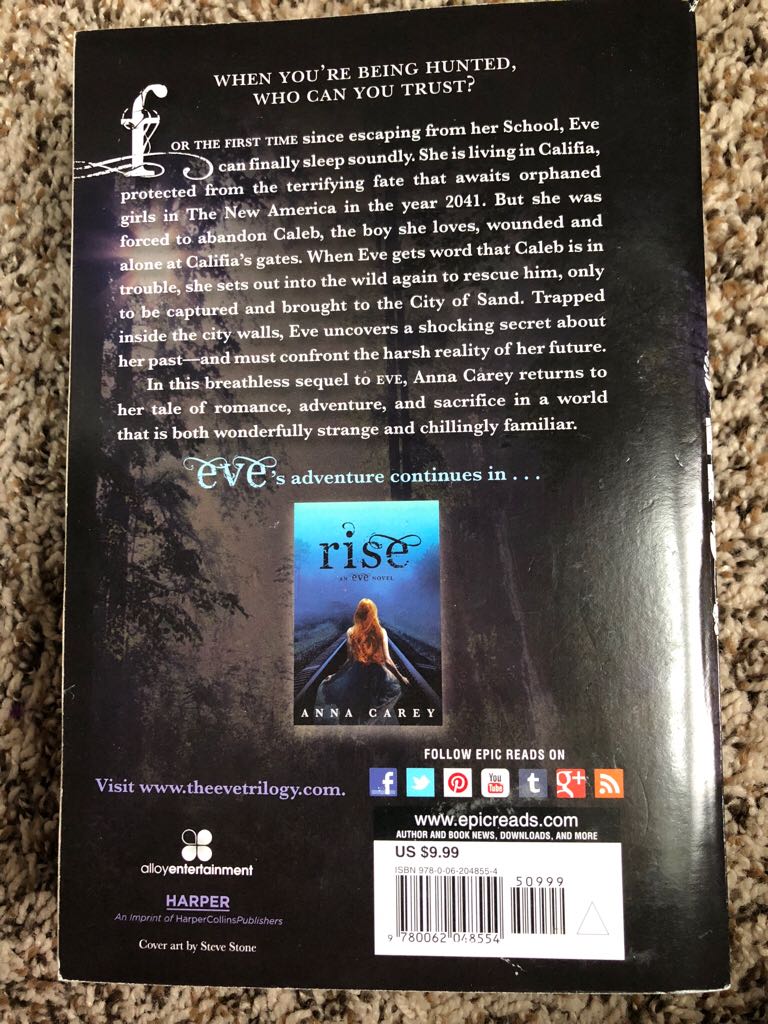 Eve #2: Once - Anna Carey (Alloy Entertainment - Paperback) book collectible [Barcode 9780062048554] - Main Image 2