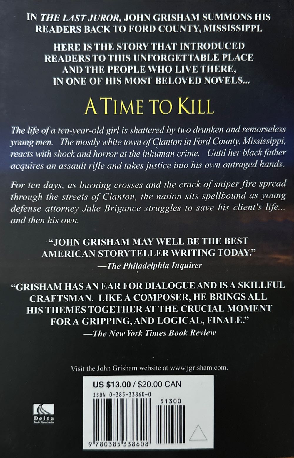A Time to Kill - John Grisham (Dell Books - Paperback) book collectible [Barcode 9780385338608] - Main Image 2