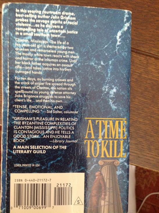 A Time to Kill - John Grisham (Island Books - Paperback) book collectible [Barcode 9780440211723] - Main Image 2