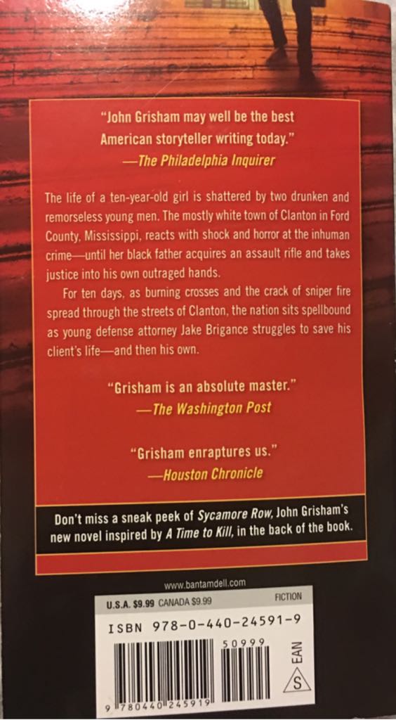 A Time to Kill - John Grisham (Dell - Paperback) book collectible [Barcode 9780440245919] - Main Image 2