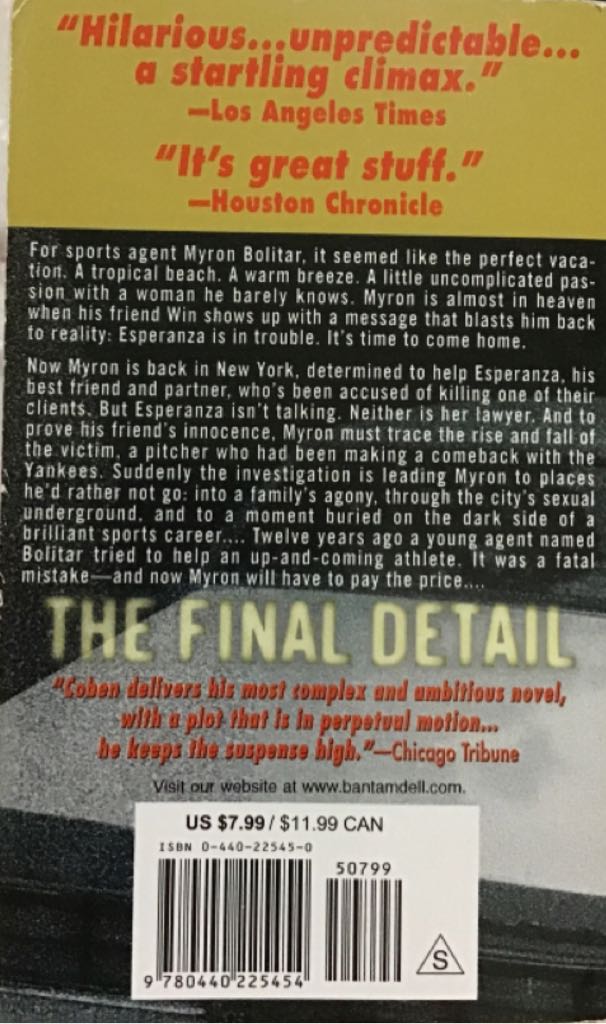 The Final Detail - Harlan Coben (Dell - Paperback) book collectible [Barcode 9780440246336] - Main Image 2