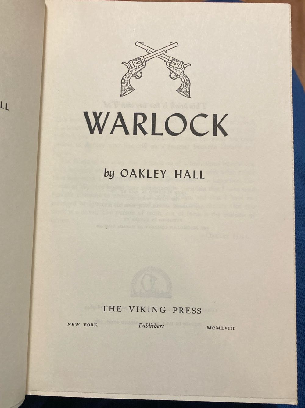 Warlock - Hall, Oakley (The Viking Press - Hardcover) book collectible - Main Image 3
