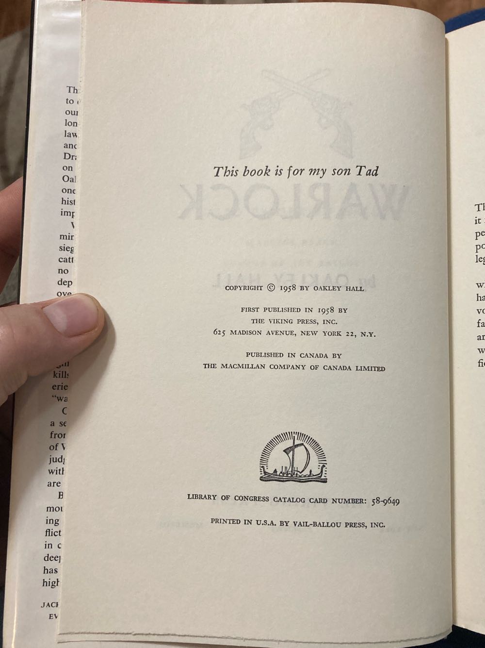 Warlock - Hall, Oakley (The Viking Press - Hardcover) book collectible - Main Image 4