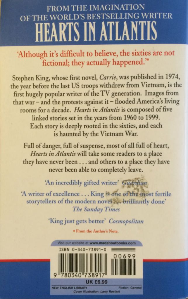 Hearts In Atlantis - Stephen King (New English Library - Paperback) book collectible [Barcode 9780340738917] - Main Image 2