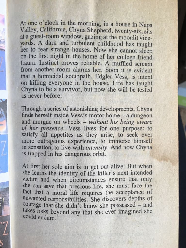 Intensity - Dean Koontz (Headline - Paperback) book collectible [Barcode 9780747248408] - Main Image 2