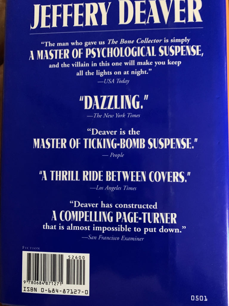 The Blue Nowhere - Jeffery Deaver (Simon & Schuster - Hardcover) book collectible [Barcode 9780684871271] - Main Image 2