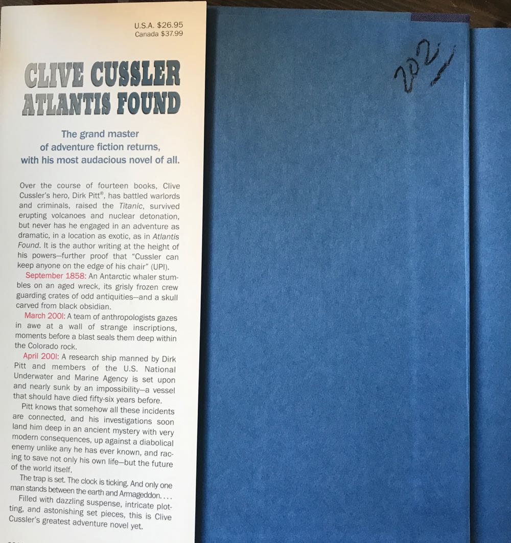 Atlantis Found - Clive Cussler (Putnam - Hardcover) book collectible [Barcode 9780399145889] - Main Image 3