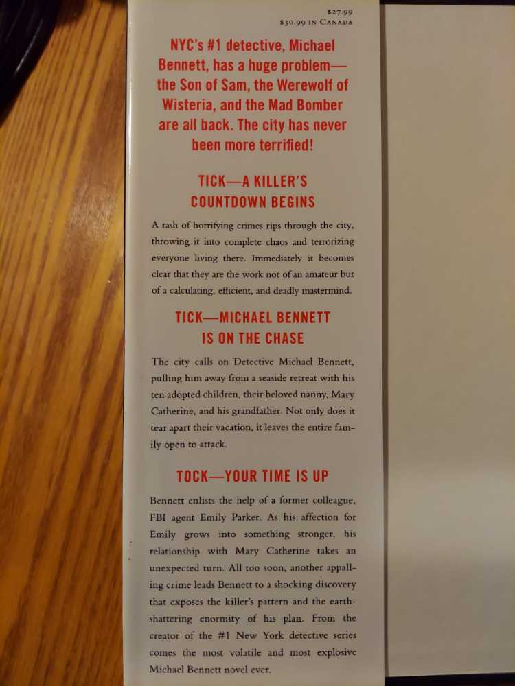 Tick Tock - James Patterson (Little Brown - Hardcover) book collectible [Barcode 9780316037914] - Main Image 3