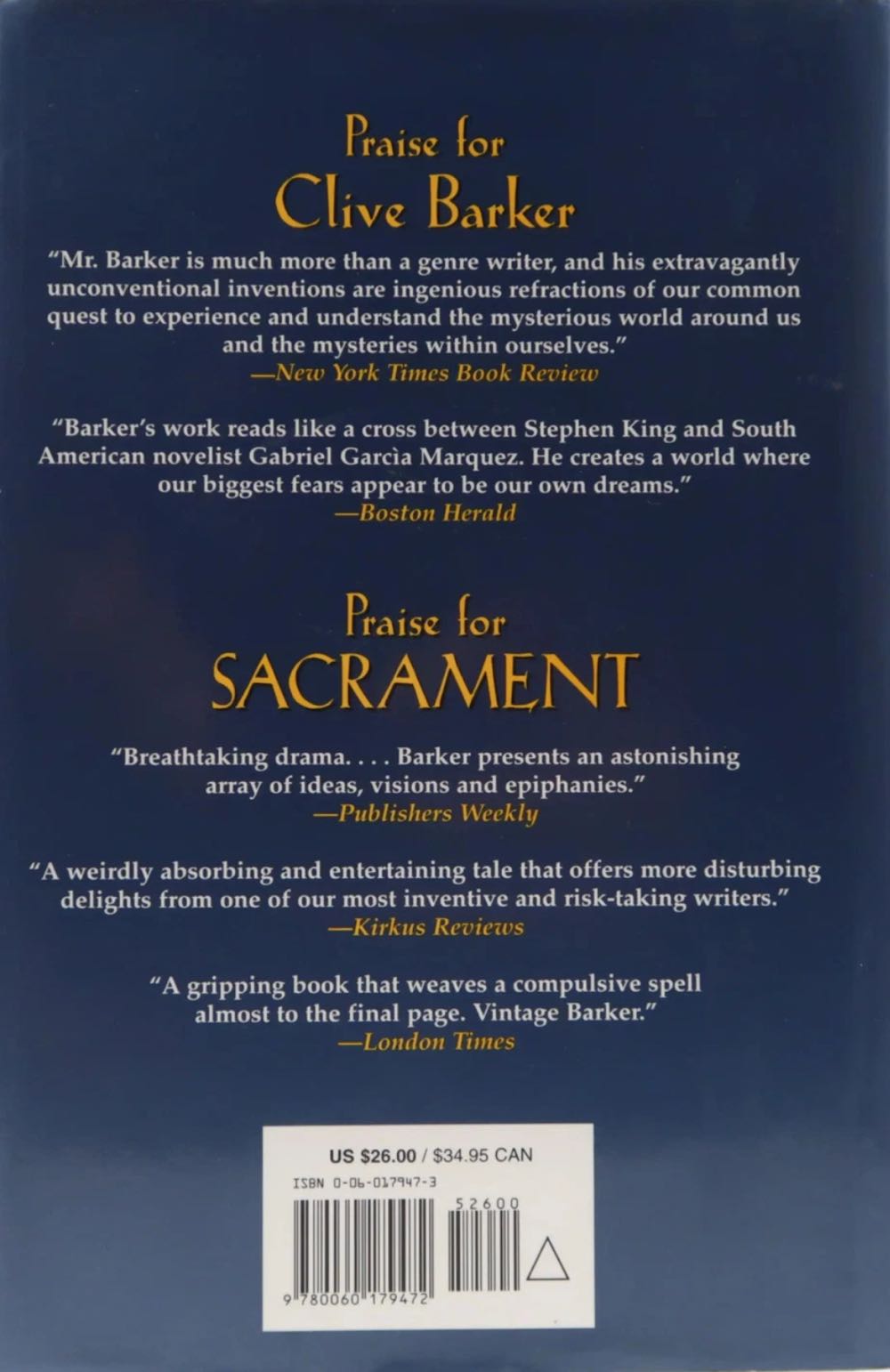 Galilee - Clive Barker (HarperCollins - Hardcover) book collectible [Barcode 000000050821] - Main Image 2