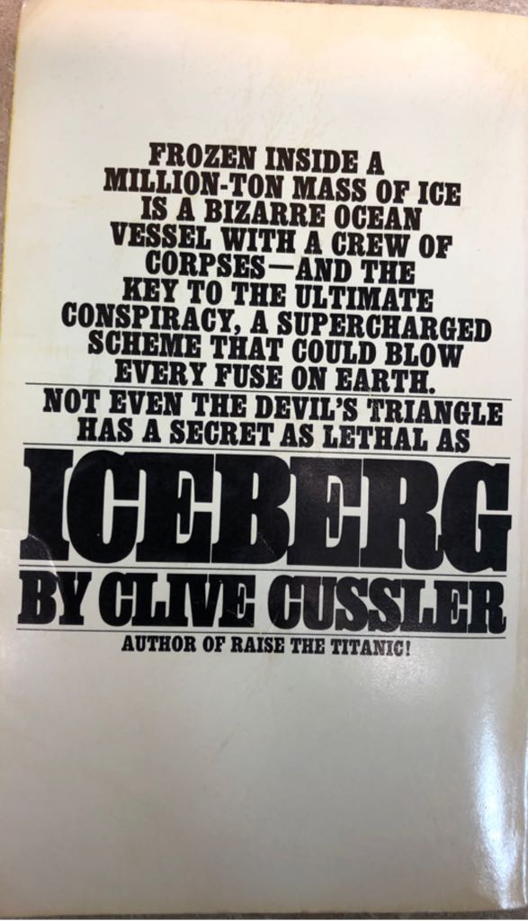 Iceberg - Clive Cussler book collectible [Barcode 9780553132847] - Main Image 2
